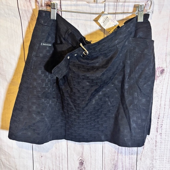 Dolce & Gabbana Black Buckle Up Textured Mini Skirt 30